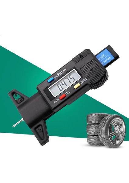 Mavi Dijital Lastik Diş Derinliği Ölçer Otomobil Lastiği Aşınma Tespiti Elektronik Sürmeli Kumpas (Yurt Dışından)