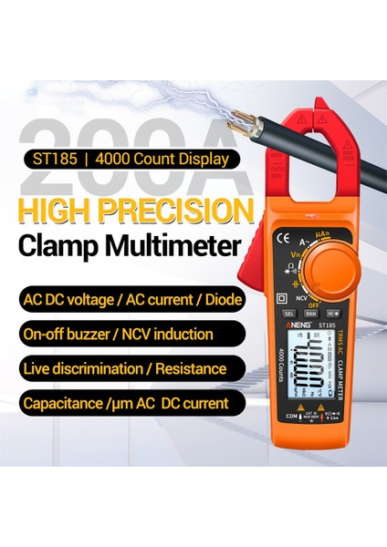 Siyah Kırmızı Aneng ST185 Dijital Pens Metre Multimetre 4000 Sayım True Rms Ampermetre Gerilim Test Cihazı Hz Kapasite Ncv Ohm Diyot Testi (Yurt Dışından) fiyatları