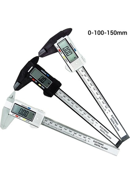 Şerit 0-150MM Dijital Kumpas 6 Inç Elektronik Dijital Sürmeli Kumpas Kaliper Mikrometre Dijital Kumpas Cetvel Ölçme Aracı 150MM 0.1mm (Yurt Dışından)