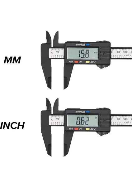 Kaliper 150MM Elektronik Dijital Kumpas Karbon Fiber Kadran Vernier Kumpas Ölçer Pakometre Dijital Mikrometre Ölçme Aletleri (Yurt Dışından)