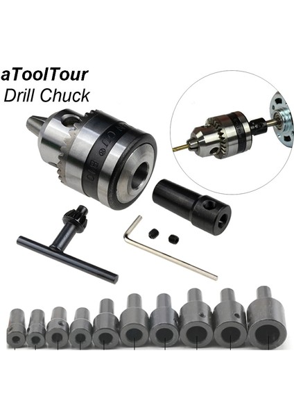 Ayna Mili 14MM Mini Elektrikli Matkap Aynası 0.6-6mm Montaj B10 Konik Konnektör Çubuğu Motor Mili Aynası Matkap Için Adaptör Anahtarı Anahtarı ile Güç Aracı (Yurt Dışından) fırsatları