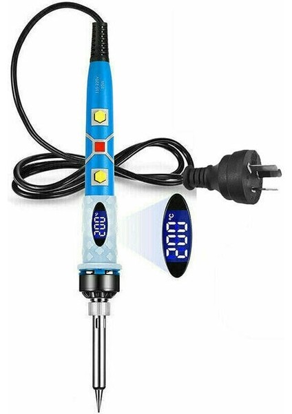 Mavi Au 80W Ayarlanabilir Sıcaklık Elektrikli Havya 220V/110V Kaynak Lehim Rework Istasyonu Isı Kalem Ipuçları Onarım Aracı (Yurt Dışından)