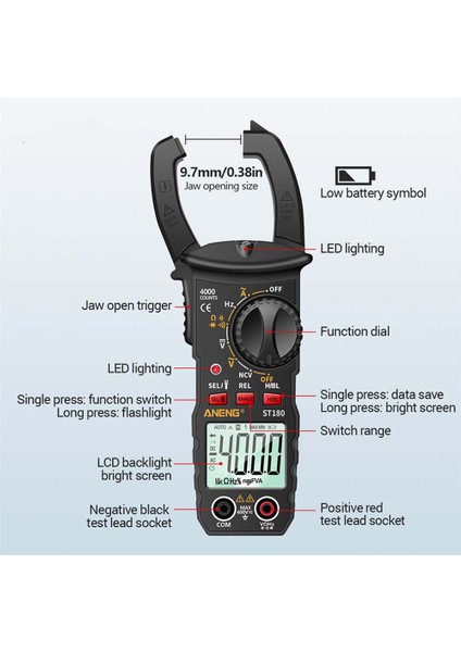 Sarı ST180 Dijital Multimetre 4000 Sayım Akım Pens Metre Ac Ampermetre Gerilim Test Cihazı Araba Amp Hz Kapasite Ncv Ohm Aracı (Yurt Dışından) modelleri