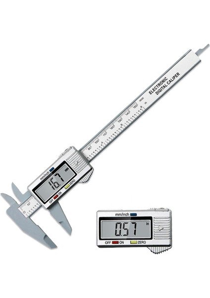 Tip 2 Sürmeli Kumpas LCD Dijital Ekran 0-150MM Mm/inç Mikrometre Plastik Ölçer Taşınabilir Sürgülü Cetvel Enstrüman (Yurt Dışından)