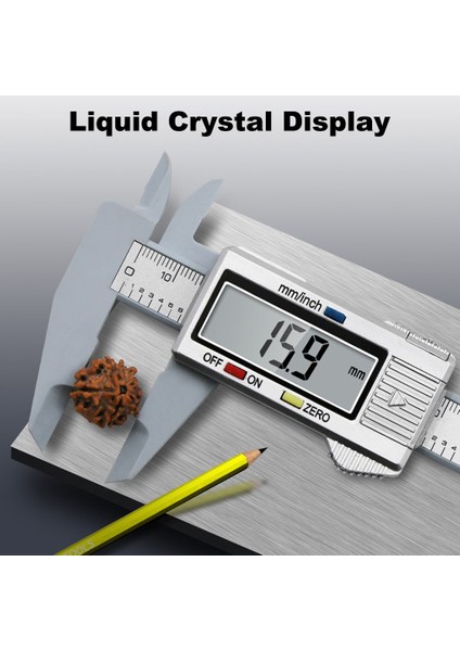 Tip 2 Sürmeli Kumpas LCD Dijital Ekran 0-150MM Mm/inç Mikrometre Plastik Ölçer Taşınabilir Sürgülü Cetvel Enstrüman (Yurt Dışından)