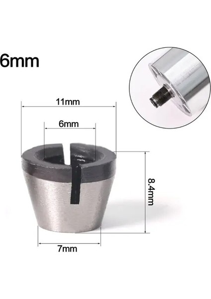 Bir 6mm 6.35MM 8mm Collet Chuck Adaptörü Gravür Kırpma Makinesi Elektrikli Yönlendirici Yüksek Hassasiyetli Bit (Yurt Dışından)