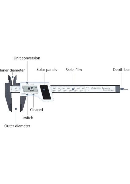 0-150MM B2 Dijital Metal 0-150MM Güneş Sürmeli Kumpas LCD Kumpas 6 "enstrüman Derinliği Ölçme Araçları Elektronik Mikrometre Pakometre (Yurt Dışından) fırsatları