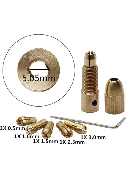 03 Matkap Uçları 7 Adet/takım 2.35/3.17 Pirinç Dremel Collet Mini Matkap Aynaları Elektrik Motor Mili Matkap Ucu Aracı Matkap Chuck Adaptörü (Yurt Dışından)