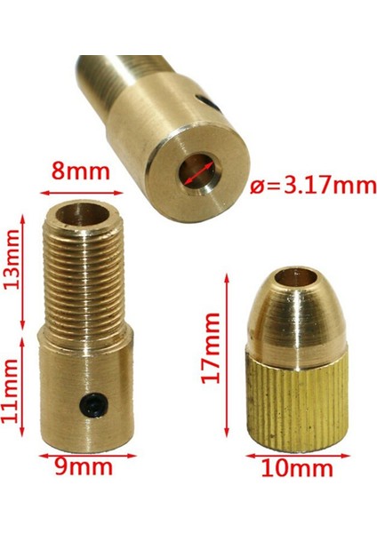 03 Matkap Uçları 7 Adet/takım 2.35/3.17 Pirinç Dremel Collet Mini Matkap Aynaları Elektrik Motor Mili Matkap Ucu Aracı Matkap Chuck Adaptörü (Yurt Dışından)