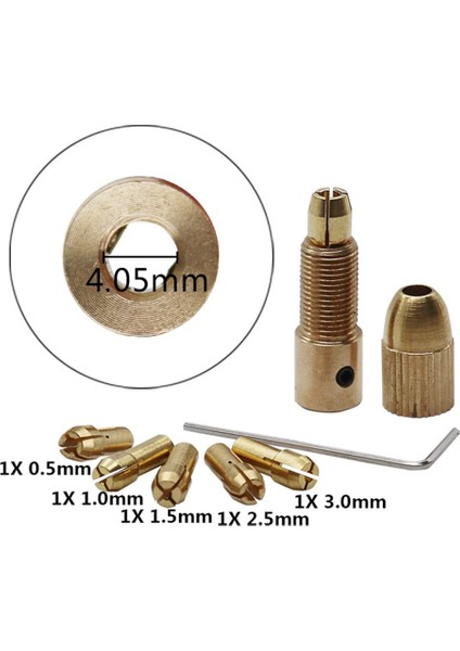 03 Matkap Uçları 7 Adet/takım 2.35/3.17 Pirinç Dremel Collet Mini Matkap Aynaları Elektrik Motor Mili Matkap Ucu Aracı Matkap Chuck Adaptörü (Yurt Dışından)