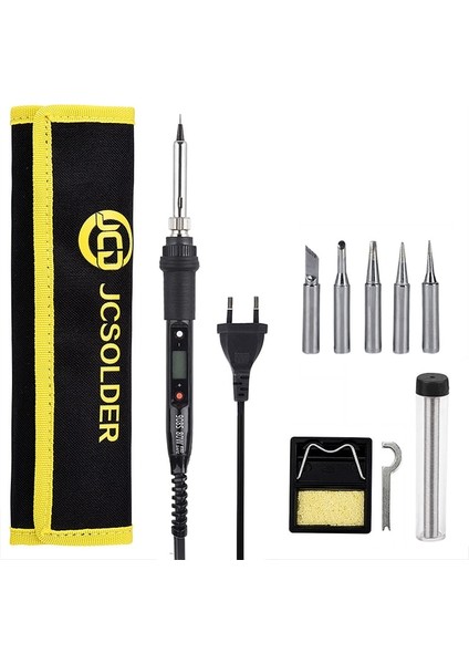 Gümüş 80W 220V,AB, Kaynak Uçlu Jcd 80W Elektrikli Havya LCD Dijital Ekran Ayarlanabilir Sıcaklık 220V/110V Lehim Istasyonu Kaynak Onarım Aracı Kiti 908S (Yurt Dışından)