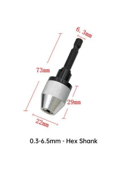 0.3-6.5mm Gümüş Matkap Chuck Anahtarsız Tornavida Darbeli Sürücü Adaptörü Matkap Sondaj Dönüştürücü Aracı Elektrikli Mikro Motor Kelepçe Mini Chuck Fixtur (Yurt Dışından)
