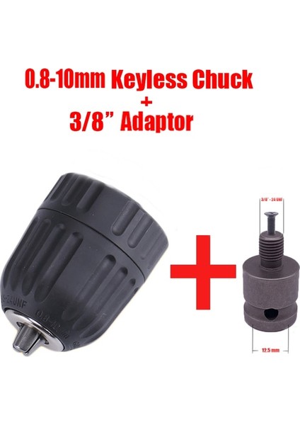 0,8-10MM - Adaptör Matkap Aynası Matkap Aynası Adaptörü Darbeli Anahtarı Elektrikli Matkap'a Dönüştürün - 1/2"-20UNF 3/8"-24UNF Dişli 3 Çeneli Ayna (Yurt Dışından)