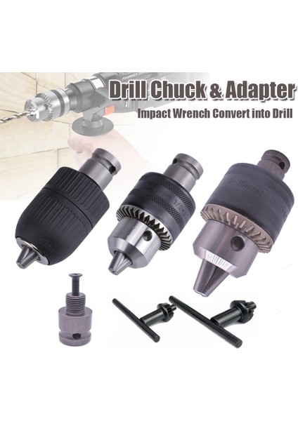 0,8-10MM - Adaptör Matkap Aynası Matkap Aynası Adaptörü Darbeli Anahtarı Elektrikli Matkap'a Dönüştürün - 1/2"-20UNF 3/8"-24UNF Dişli 3 Çeneli Ayna (Yurt Dışından) fiyatları