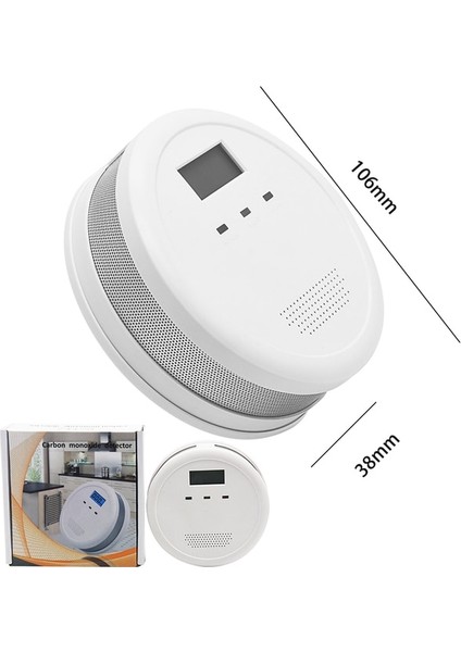 Beyaz Gaz Kaçak Sensörü LCD Ekran Doğal Gaz Alarmı Işık/ses ile Doğal Gaz Algılayıcı Mutfak Ev Için Yüksek Hassasiyet (Yurt Dışından)