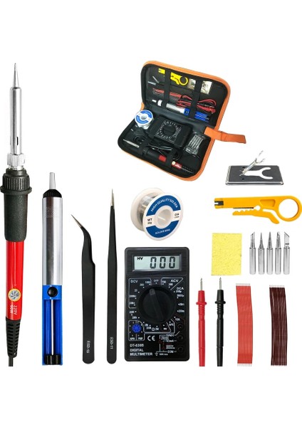 Kırmızı Set 2 Ab 60 W Sıcaklık Ayarlanabilir Havya Elektrikli Kaynak Lehim Demir Istasyonları Havya Ipuçları Tamir Telefonları Bilgisayar TS100 (Yurt Dışından) fiyatları