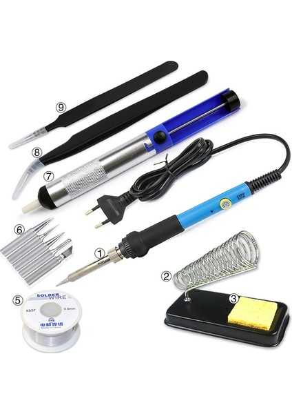 Set 4 Ayarlanabilir Sıcaklık Mini Elektrikli Havya 220V 110V 60W Kaynak Lehim Rework Istasyonu Isı Kalem Ipuçları Tamir Araçları (Yurt Dışından)