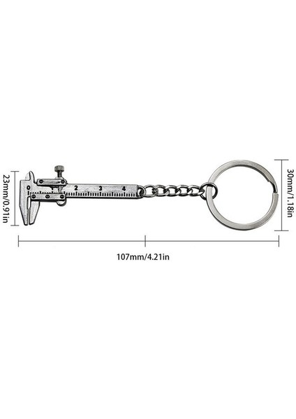 Gümüş Mini Taşınabilir Çinko Alaşım Metal Simülasyon Modeli Slayt Cetvel Sürmeli Kumpas Anahtarlık Evrensel Araba Anahtarlık (Yurt Dışından)