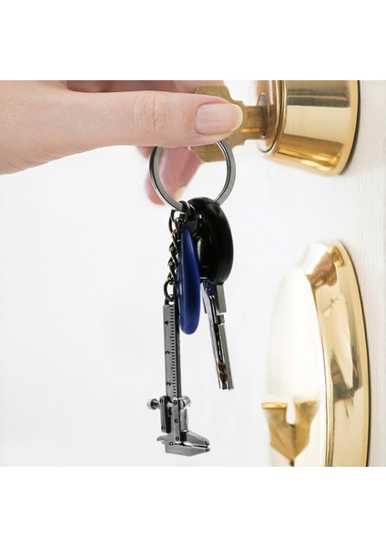 Gümüş Mini Taşınabilir Çinko Alaşım Metal Simülasyon Modeli Slayt Cetvel Sürmeli Kumpas Anahtarlık Evrensel Araba Anahtarlık (Yurt Dışından) modelleri