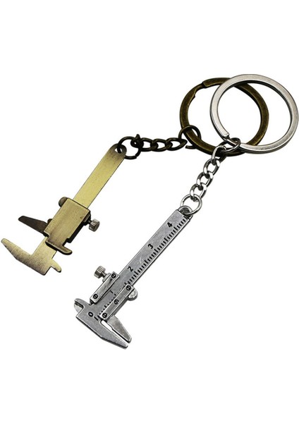 Gümüş Mini Taşınabilir Çinko Alaşım Metal Simülasyon Modeli Slayt Cetvel Sürmeli Kumpas Anahtarlık Evrensel Araba Anahtarlık (Yurt Dışından) fırsatları