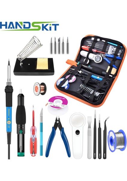 D Tipi 220V Ab Lug 220V 60W Ayarlanabilir Sıcaklık Havya Kiti 5 Adet Ipuçları Lehim Sökme Pompası Havya Standı Cımbız Büyüteç (Yurt Dışından) modelleri