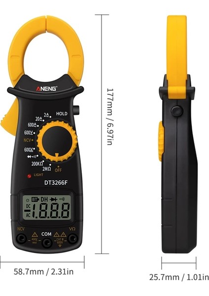 Taşınabilir Pens Metre Dijital Multimetre Voltmetre Ohmmetre Direnç Kapasite Ac Dc Akım Gerilim Elektrik Test Cihazı (Yurt Dışından)