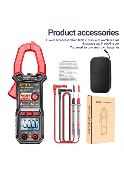 PN104 PN103 PN104 Dijital Pens Metre Dc/ac Akım 6000 Sayım Multimetre Ampermetre Gerilim Test Cihazı Araba Amp Hz Kapasite Ncv Ohm Testi (Yurt Dışından)