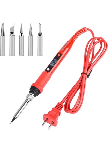 908S Kırmızı Kit2 80W 220V, Abd Jcd 80W Elektrikli Havya Seti Ayarlanabilir Sıcaklık LCD Dijital Ekran 220V/110V Havya Ipuçları Kaynak Araçları 908S (Yurt Dışından)