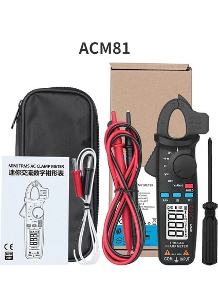ACM81-BLACK Dijital Pens Metre T-Rms 1ma Yüksek Hassasiyetli Dc Ac Ampermetre Multimetre Araba Tamir Akım Volt Sıcaklık Kondansatör Ohm Hz Test Cihazı (Yurt Dışından)