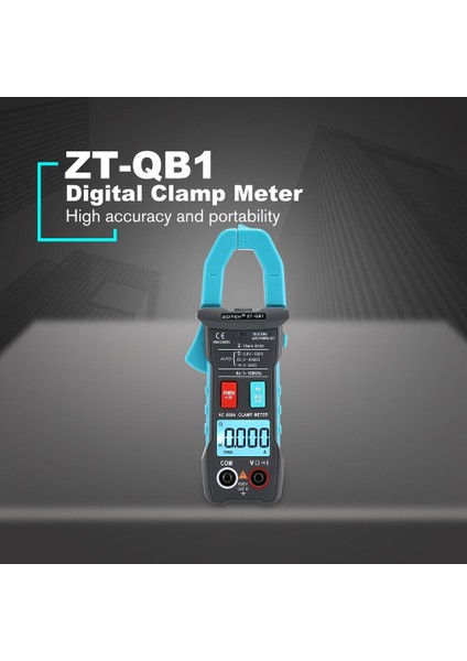 Mavi Zotek Zt-Qb1 Dijital Pens Metre Multimetre True-Rms Tepe Tutma Otomatik Aralığı Ac/dc Volt Ac Amp Ohm Ncv Süreklilik Test Cihazı (Yurt Dışından)