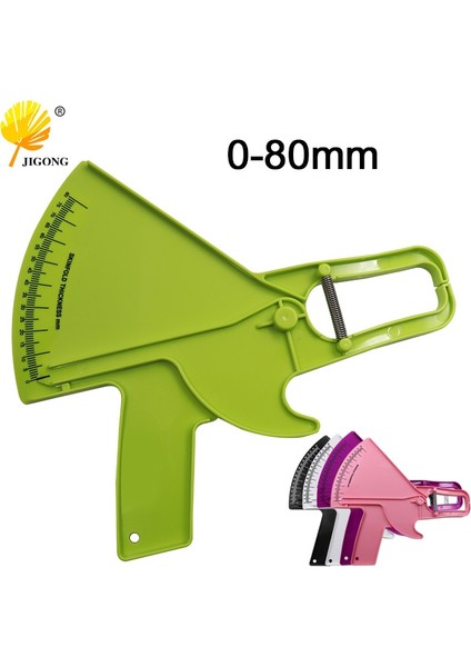 Yeşil 0-80MM Vücut Yağ Ölçü Test Cihazı Analizörü Sebum Kaliper Kelepçe Şekilli Cetvel Deri Kıvrım Test Cihazı Ölçüm Bandı (Yurt Dışından)