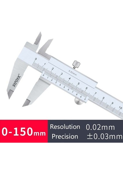 150MM 0.02MM Paslanmaz Çelik Sürmeli Kumpas 0-150-200MM Endüstriyel Sınıf Yüksek Hassasiyetli Sürmeli Kumpas Ölçme Aracı (Yurt Dışından)