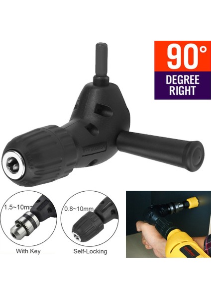B Tipi Profesyonel 90 Derece Açılı Matkap Chuck Dönüştürücü Viraj Uzatma Sağ Açı Matkap Adaptörü Elektrikli Alet Aksesuarları (Yurt Dışından) fiyatları
