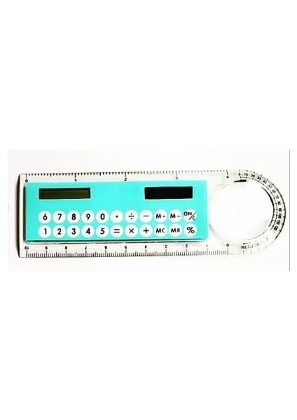 Yeşil 1 Adet 10 cm Mini Ultra-Ince Düz Cetvel ile Güneş Hesap Makinesi Büyüteç Çok Fonksiyonlu Hesap Makinesi Okul Ofis Malzemeleri Hediye (Yurt Dışından)
