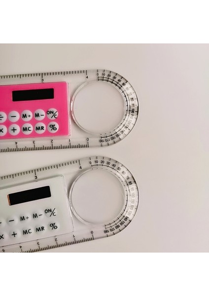 Yeşil 1 Adet 10 cm Mini Ultra-Ince Düz Cetvel ile Güneş Hesap Makinesi Büyüteç Çok Fonksiyonlu Hesap Makinesi Okul Ofis Malzemeleri Hediye (Yurt Dışından)