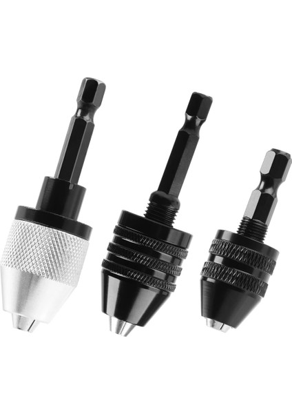 Stil 7 1/4 "hex Shank 0.3mm-8mm Anahtarsız Matkap Chuck Hızlı Değişim Adaptörü Dönüştürücü Elektrikli Alet Pil Paketi Darbeli Matkap Uçları Güç Aracı (Yurt Dışından) fiyatları