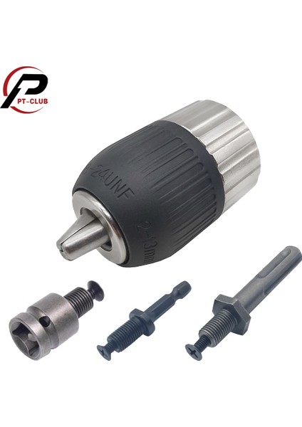 Chuck Kare Şaft 3/8-24UNF 2-13MM Anahtarsız Yarım Metal Matkap Chuck Hızlı Değişim Adaptörü Sds-Plus Şaft 1/4 "altıgen Kare Fit Döner Darbeli Matkap (Yurt Dışından) fiyatları