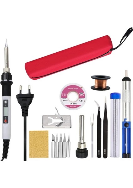 Beyaz Set-3 220V Ab Tak 80W Havya LCD Ekran Sıcaklığı Ayarlanabilir 220V 110V Lehim Sökme Lehimleme Aracı Kiti (Yurt Dışından)