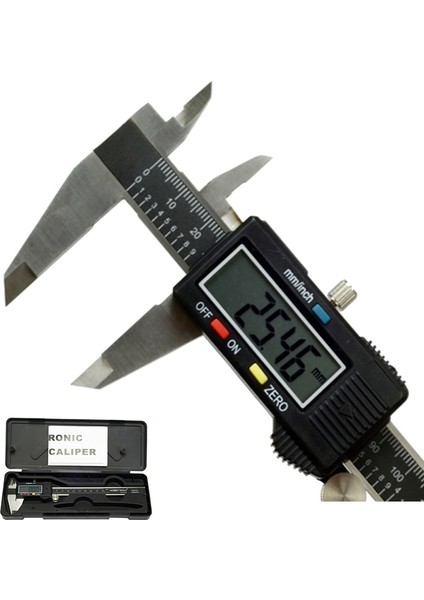 Siyah 150MM Paslanmaz Çelik Dijital Kumpas Büyük LCD Ekran Pürüzsüz Kayma Dayanıklı Elektronik Ölçme Aracı Mikrometre Ölçer (Yurt Dışından)