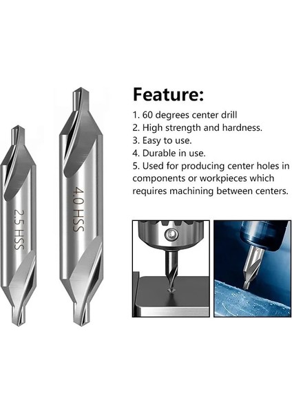 6 Adet 1.0-6.0mm Xcan Hss Kombine Merkezi Matkaplar 60 Derece Havşa Açısı Bit Seti 1.0mm 1.5mm 2.0mm 2.5mm 3.5mm 5mm Metal Matkap Ucu (Yurt Dışından)