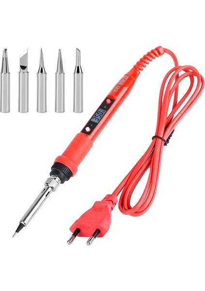 Koyu Mavi 80W 220V, Abd Jcd Havya Kitleri 80W Ayarlanabilir Sıcaklık 220V LCD Dijital Ekran Isıtıcı Lehimleme Ipuçları Lehim Sökme Pompası Kaynak Araçları (Yurt Dışından)