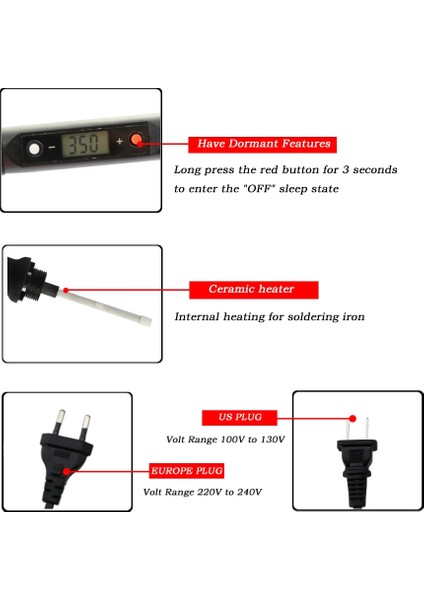 Stil 8 110V Abd Plug LCD Dijital Havya Kitleri 80W 220V 110V Sıcaklık Ayarlanabilir Kaynak Araçları Kiti Lehimleme Rework Istasyonu Lehim Araçları (Yurt Dışından) fırsatları
