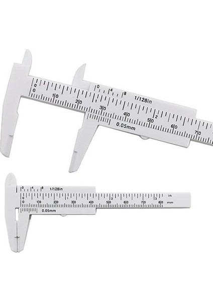 Kırmızı 80MM Mini Plastik Sürgülü Çift Ölçekli Sürmeli Kumpas Ölçer Derinlik Çapı Ağaç Işleme Ölçü Aracı Ölçüm Cetveli Mikrometre (Yurt Dışından)