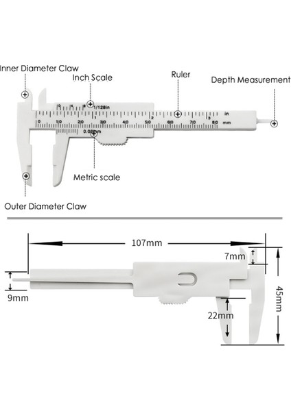 Kırmızı 80MM Mini Plastik Sürgülü Çift Ölçekli Sürmeli Kumpas Ölçer Derinlik Çapı Ağaç Işleme Ölçü Aracı Ölçüm Cetveli Mikrometre (Yurt Dışından) indirimleri
