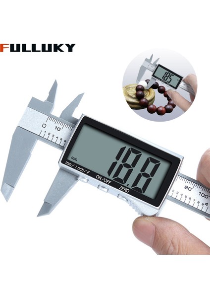 Gümüş Dijital Kumpas Elektronik Sürmeli Kumpas 0-150MM Dijital Kumpas Cetvel Ölçer Mikrometre LCD Ölçme Araçları (Yurt Dışından)