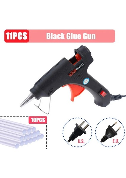 Black-10 Tutkal Çubukları Ab 20W Sıcak Tutkal Tabancası Ev Dıy Mini Endüstriyel Tabancalar Isı Sıcaklığı Termo Elektrikli Tamir El Aleti 7mm Tutkal Çubukları ile (Yurt Dışından)