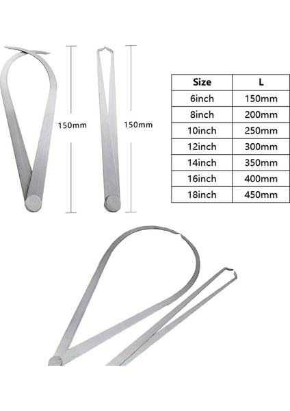 150MM 1 Takım/2 Adet 6 ~ 14 Inç Paslanmaz Çelik Kil Çömlek Iç Dış Kumpas Metrik Paslanmaz Çelik Sürmeli Kumpas Ölçme Araçları (Yurt Dışından) fiyatları