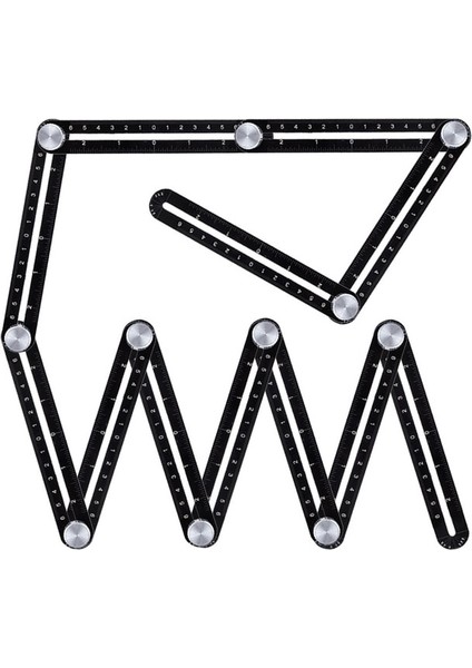 On Iki Katlı Cetvel Ayarlanabilir 12 Taraflı Katlanır Cetvel Çok Açılı Ölçme Cetveli Iletkiler Delikli Kalıp Yer Karosu Delik Bulucu Cam Delgeç (Yurt Dışından)