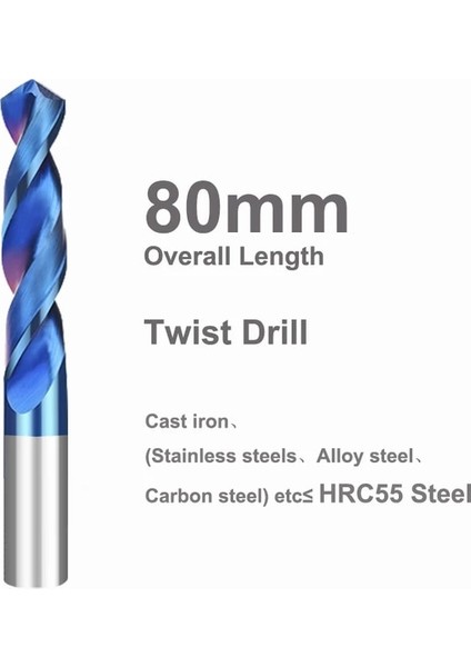 HRC65 80MM 4.0mm Yzh Karbür Büküm Matkap Toplam Uzunluk 80MM Katı Tungsten Uçları HRC50/55/65 Cnc Düz Kolu Metal Demir Çelik Için Delme Deliği (Yurt Dışından)