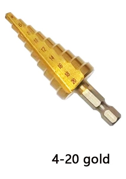 4-20 Altın Altıgen 3-12MM 4-12MM 4-20MM 4-32MM Adım Matkap Ucu Seti Rechte Groef Stap Boor Seti Titanyum Gecoat Hout Metal Delik Kesici Çekirdek Boor Seti (Yurt Dışından)